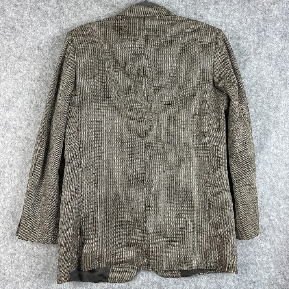 Vintage Emanuel Ungaro Blazer Sport Coat Mens 38R Gray Tan Silk Tweed Italy